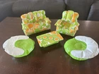 LOT OF 5-1970's ORIGINAL VINTAGE BARBIE PUFF 'N PLAY BLOW UP FURNITURE