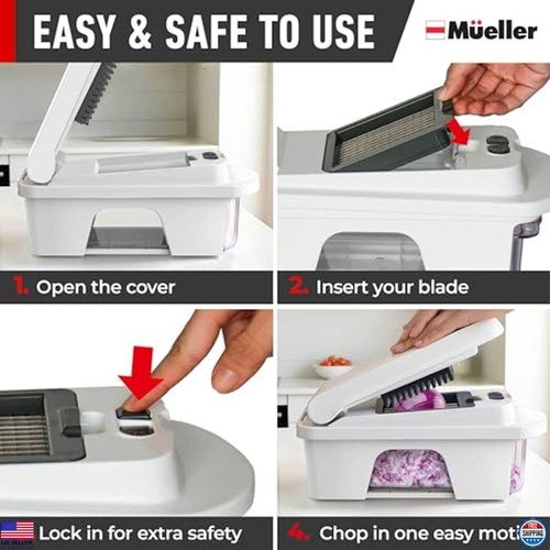 12 Blade Mandoline Slicer & Vegetable Chopper, Kitchen Gadget Set with Container - Picture 7 of 7