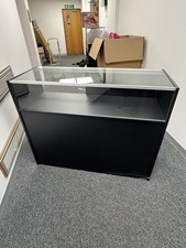 Black Shop Counter with 1/4 Glass Display - Silhouette Range