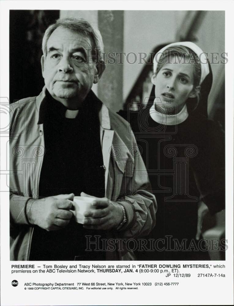 1989 Press Photo Actors Tom Bosley, Tracy Nelson on 