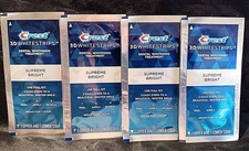 CREST 3D WHITESTRIPS.SUPREME BRIGHT..WHITENING TREATMENT..4-packs=8 strips