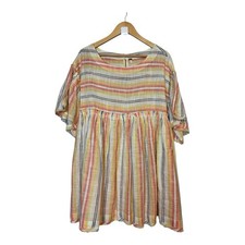 Free People Summer Nights Striped Tunic/dress Top Boho 100% cotton size S.