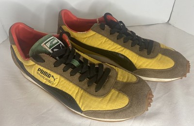 Mens Vtg Retro Black/Brown/Yellow  Puma Whirlwind Jamaica Sneakers 11.5 Read