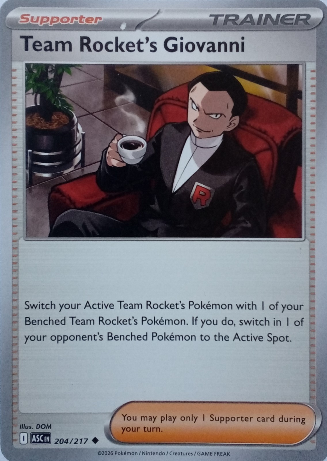204/217 TEAM ROCKET'S GIOVANNI | UNCOMMON | ASCENDED HEROES POKEMON CARD