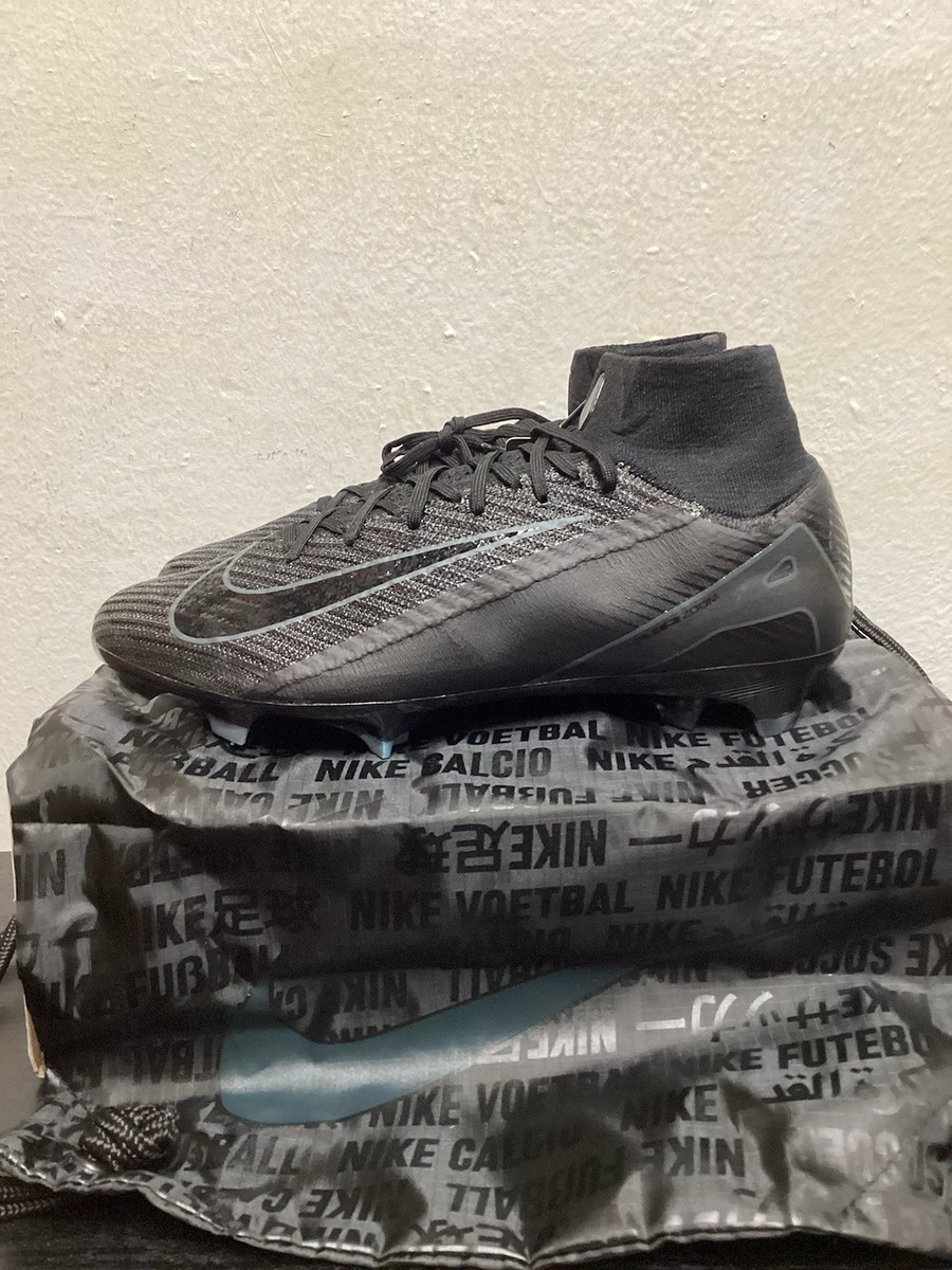 NIKE ZOOM MERCURIAL SUPERFLY 10 ELITE FG BLACK SOCCER CLEATS SIZE