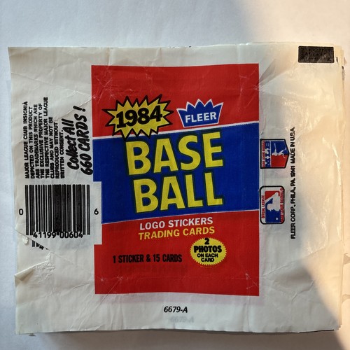 1984 Fleer Baseball Card Wax Pack Wrapper