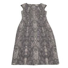 CALVIN KLEIN Gray Faux Soft Suede Snake Python Sheath Dress Size 6