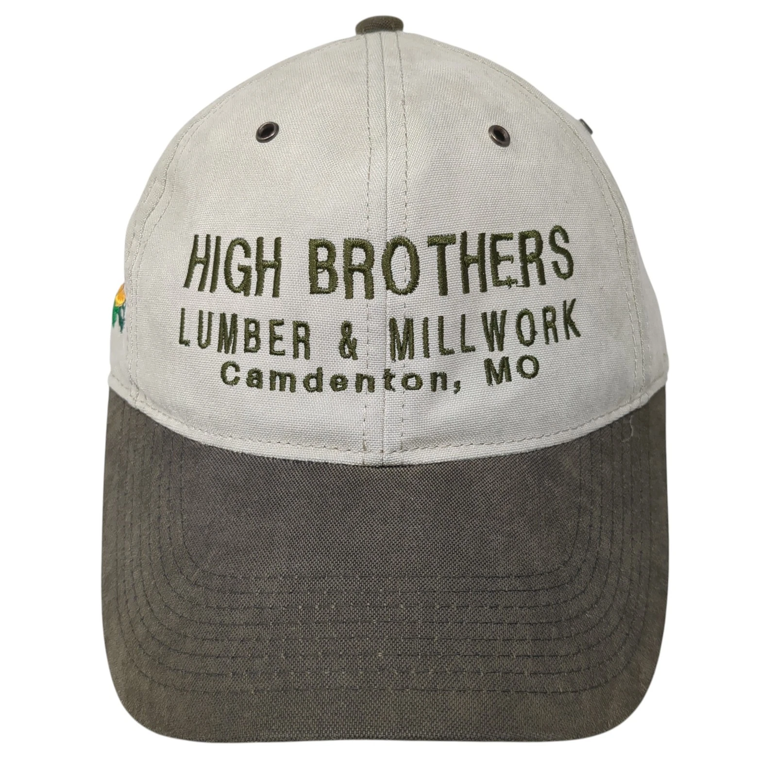 High Brothers Lumber & Millwork Slideback Hat Green One Size Colorblock