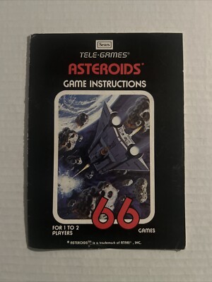 Asteroids (Atari 2600, 1979) MANUAL ONLY - Sears Tele-Games - Good Cond