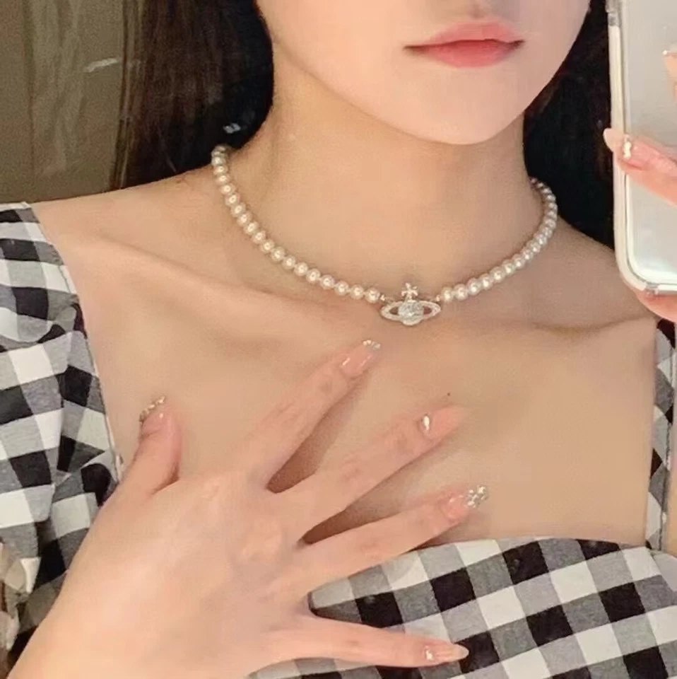 classic 7-8mm south sea white pearl necklace 17inch 925s - Image 2 of 3