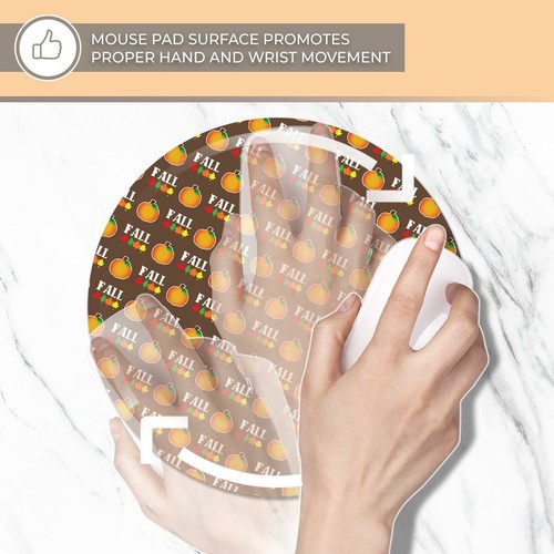 Round Mouse Mat - Autumn Fall Pattern Print Leaves #44177 - Photo 4/8