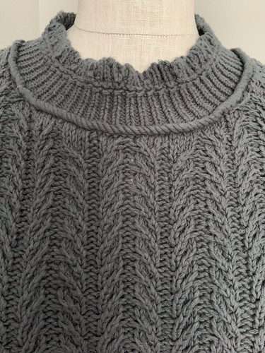 Suéter Anthropologie Ombré Para Mujer 2XL Gris Algodón Tejido con Cable Clásico Teñido por Inmersión - Imagen 13 de 13