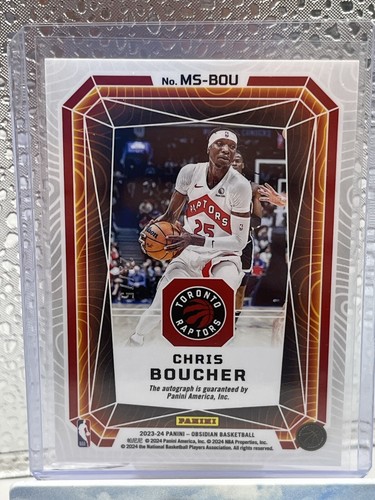 2023-24 Obsidian Basketball Magmatic Orange Flood EE Auto Chris Boucher /75 - Picture 2 of 3