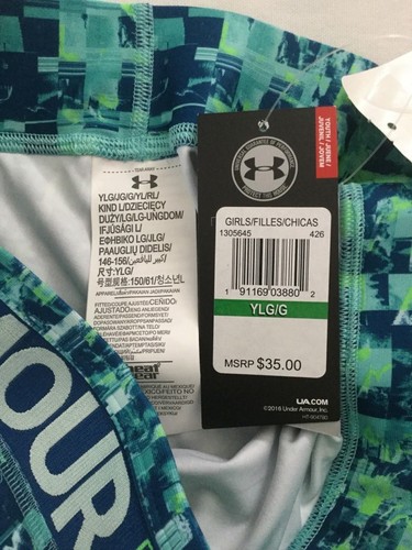 NWT Girl's Youth Under Armour HeatGear Printed Capri Pants 1305645 Large MSRP$35 - Picture 3 of 3