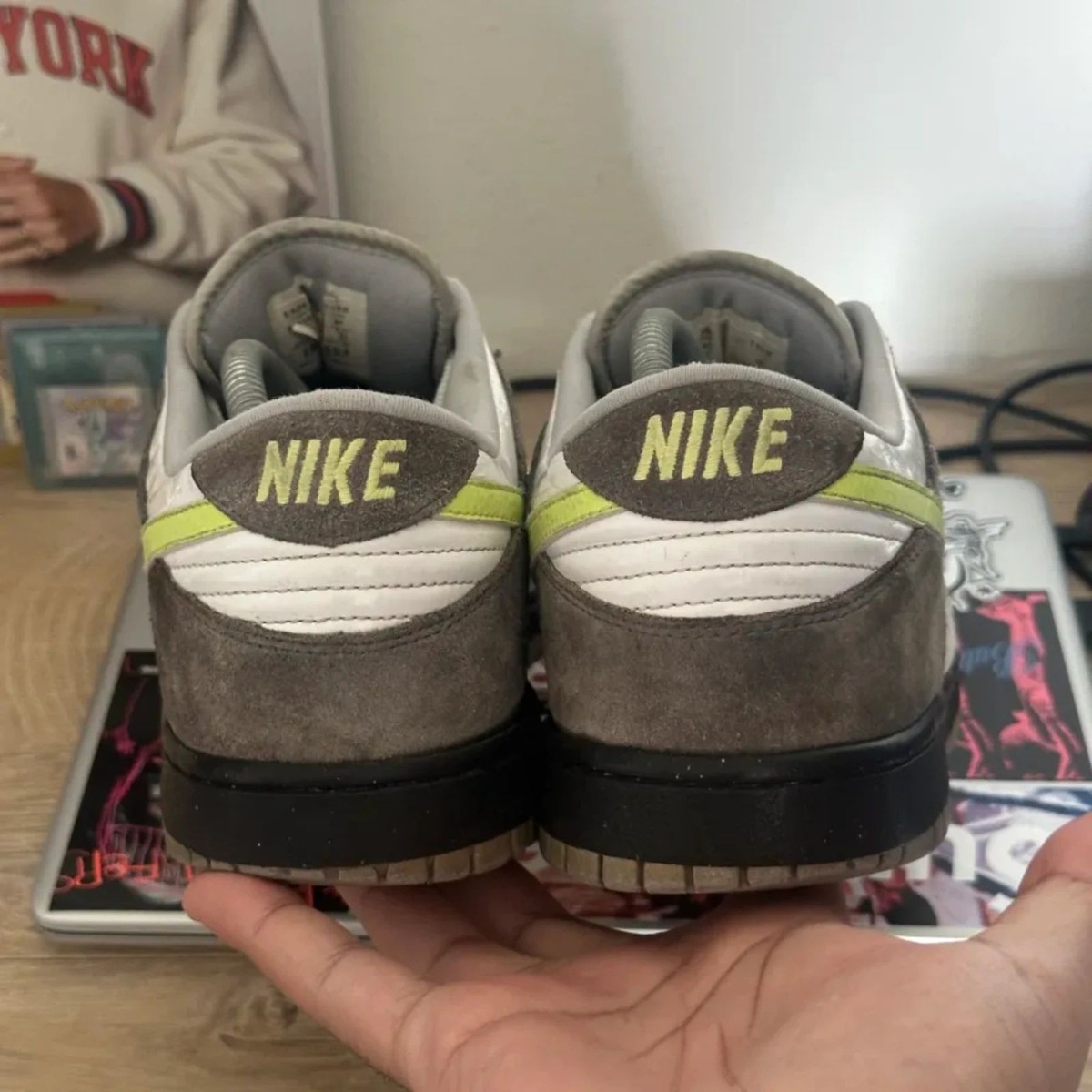 Nike Dunk Low 6.0 Fog Grey And Pale Green 2008 Rare Men display picture 3