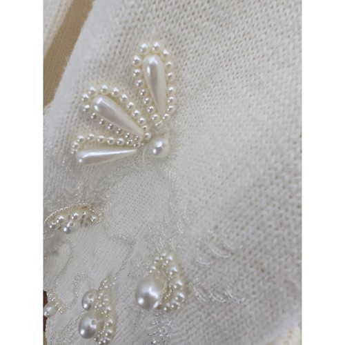Vintage 1990sVictoria Harbour White Beaded Cardigan - Picture 2 of 7