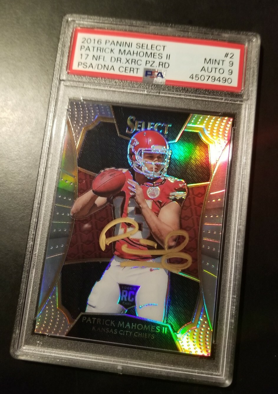 Patrick Mahomes 2016 Panini Select Redemption Prizm RC PSA MINT 9 AUTO 9 1/1 MVP view 6