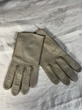 Vtg. Beige Kid Leather Ladies Gloves From West Germany Size S