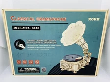 ROKR 3D Wooden Puzzle Classical Mechanical Gramophone Model Kit Gift for Adults
