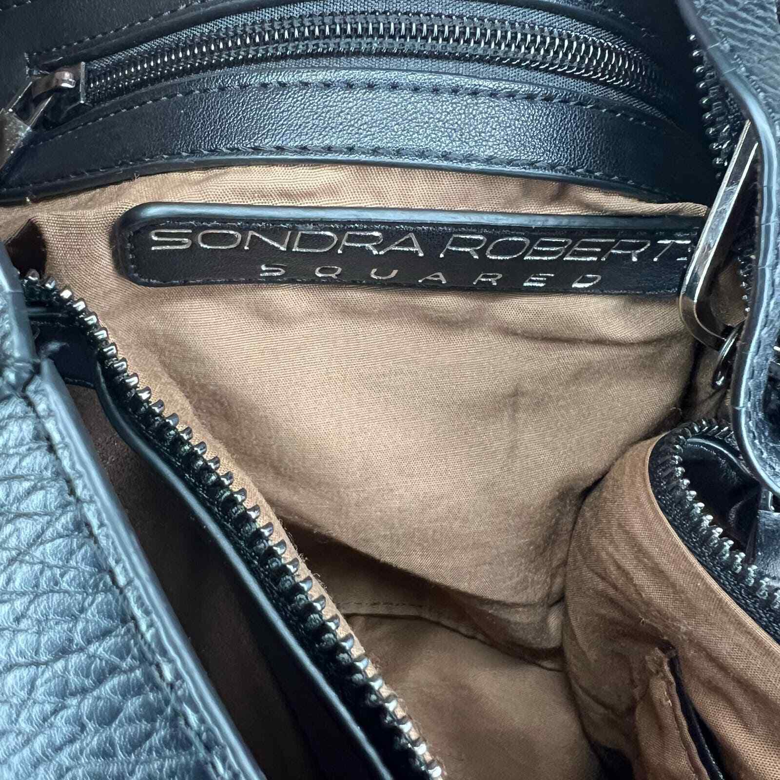 Sondra Roberts Square Shoulder Bag Large Black Ve… - image 10