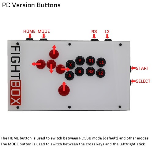 Fightbox F4 All Button Leverless Arcade Game Controller For PC/PS/Xbox/Switch - Picture 8 of 22
