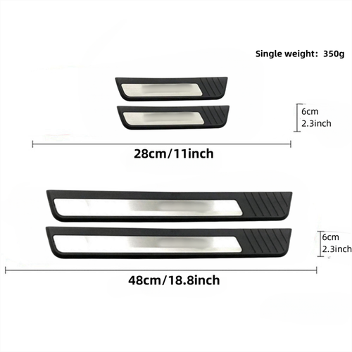 For Honda Civic Silver Steel Accessories Door Sill Protector Trim Scuff Plate X4 - Picture 3 of 8