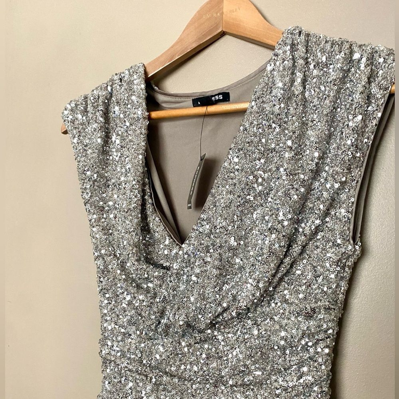 EXPRESS sleeveless silver sequin asymmetrical dre… - image 7
