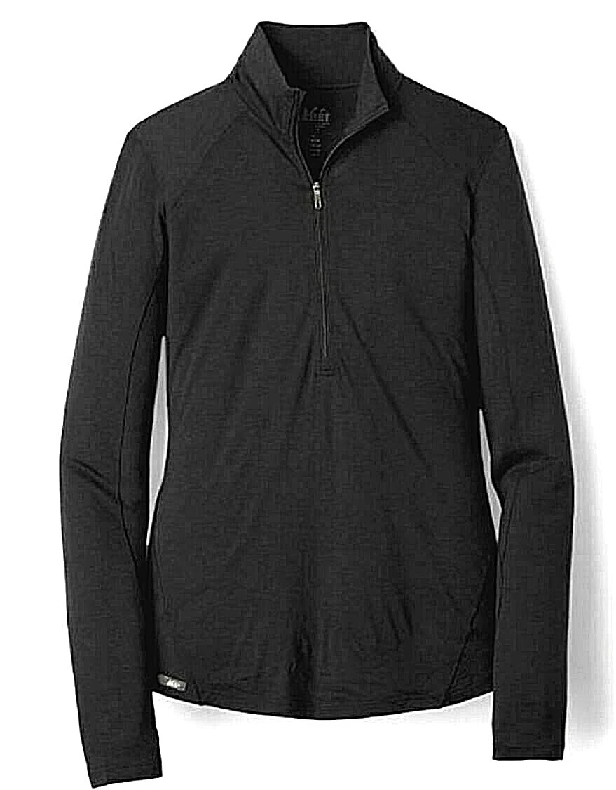 REI Co-op Merino Wool Midweight 1/2 Zip Top Women's NWT color Black Size Small