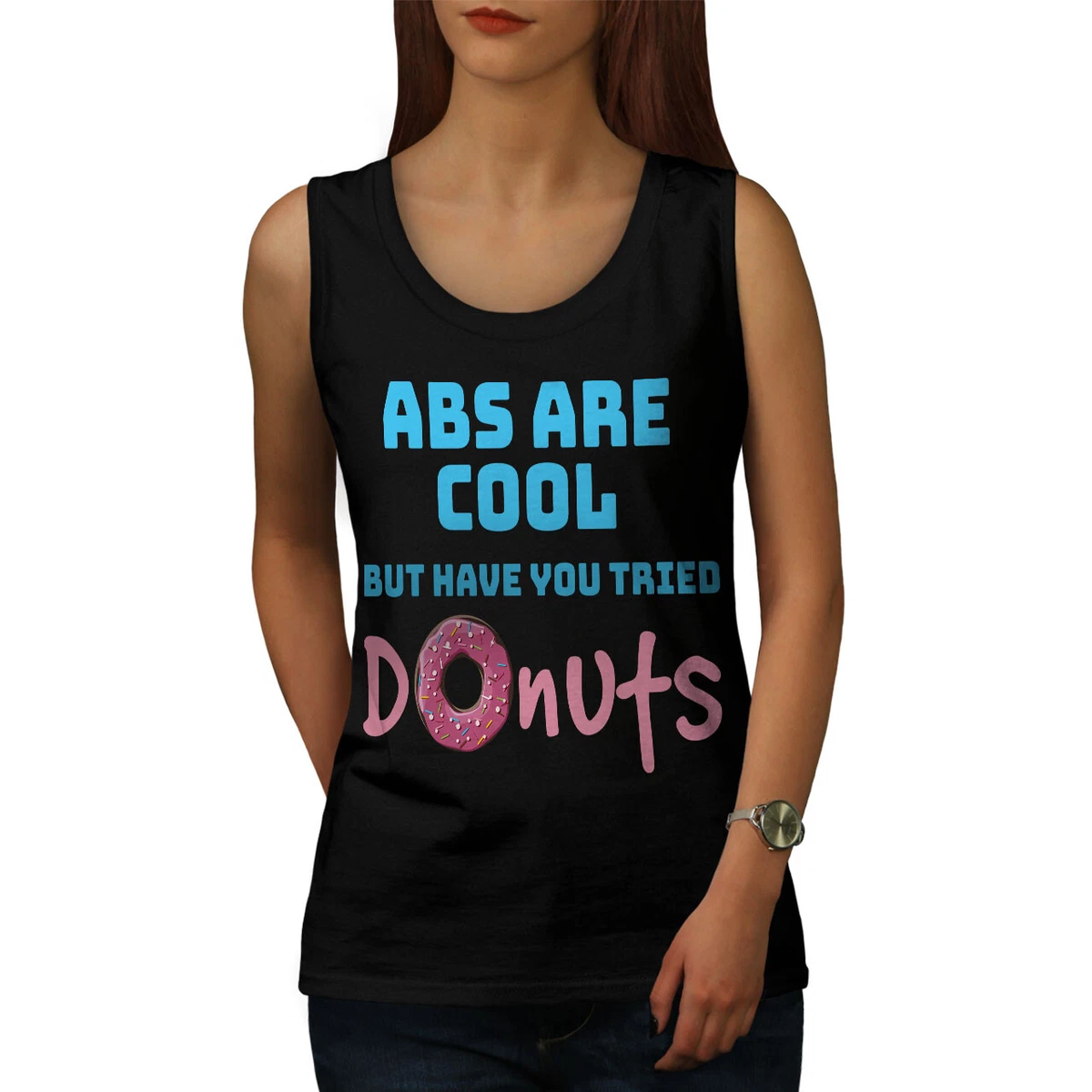 Wellcoda Gym Quote Womens Tank Top Funny Slogan Athletic Sports Shirt