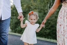 quincy mae flutter sleeve ivory dress and bloomers 12-18 months