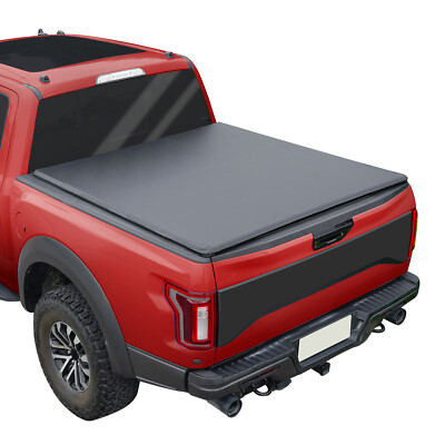 JDMSPEED Soft 4-FOLD Soft Tonneau Cover For 2015-2024 Ford F150 5.5FT Truck Bed 