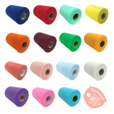 6" x 50/100/200yards Tulle Fabric Roll Tutu Spool Wedding Bow Decoration Party 