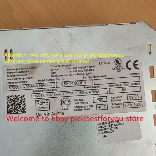 1pc Used Working S70602-NANANA-NA-030 (by DHL or FedEx