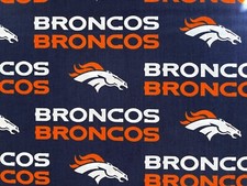 Cotton Quilt Fabric 1997 NFL Football Denver Broncos by 25" x 29"