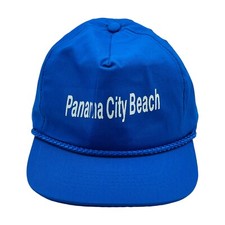 Panama City Beach Hat Adult Blue Florida Trucker Cap Rope Vintage KC Caps