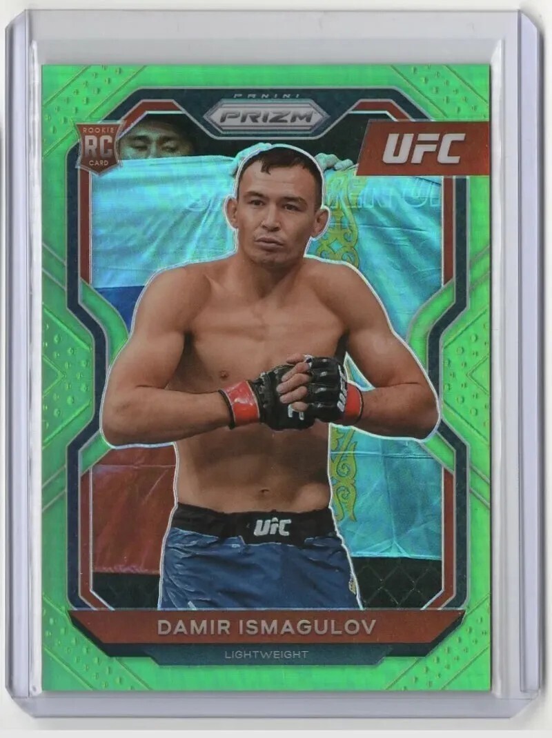 2021 Panini Prizm UFC Damir Ismagulov Lime Green Prizm Rookie Card #40/75