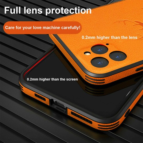 For iPhone 16 15 14 13 Pro Max 12 Pro 7 8 Plus Case Leather Silicone Back Cover - Photo 2 sur 18
