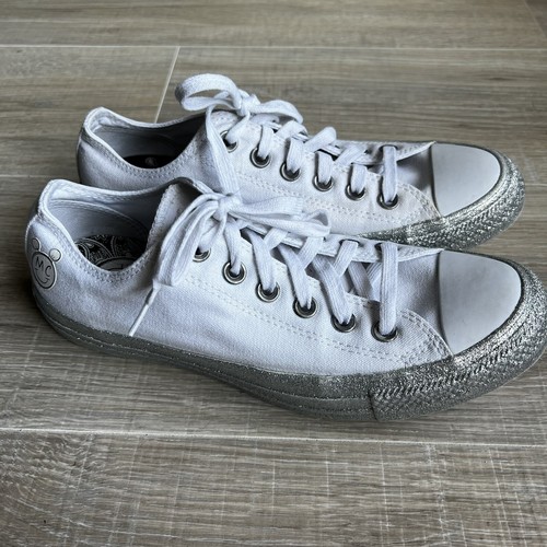 metallic white converse