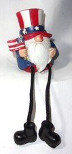 Patriotic 4th of July resin Americana GNOME figurine shelf sitter waving flag