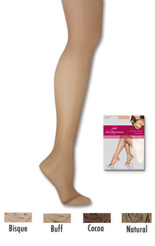 Hanes Silk Reflections Ultra Sheer Control Top Toeless Bisque Pantyhose Size CD - Picture 3 of 5