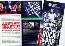 BRITISH MUSIC EXPERIENCE LIVERPOOL LEAFLET FLYERS X 2