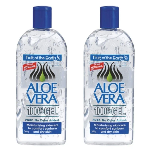 2x Fruit Of The Earth Aloe Vera 100% Gel - 340g - Moisturising