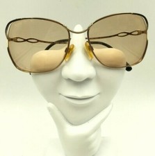 Vintage Marchon 7800 Black Gold Oval Butterfly Sunglasses Japan FRAMES ONLY