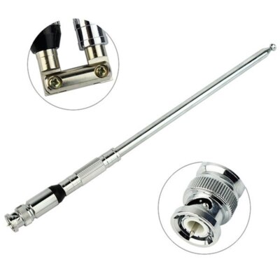 Stainless Steel VHF FM Antenna Telescopic BNC Antenna 76-108MHz for FM Radio