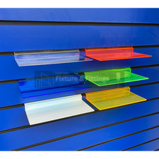 ACRYLIC SLATWALL SHELF SLAT BOARD DISPLAY SHELF/ SHELVES MULTI COLOR