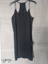 D135 WOMANS NEW LOOK BLACK STRAPPY V-NECK SLEEVELESS WRAP DRESS UK 8 EU 36 BNWT