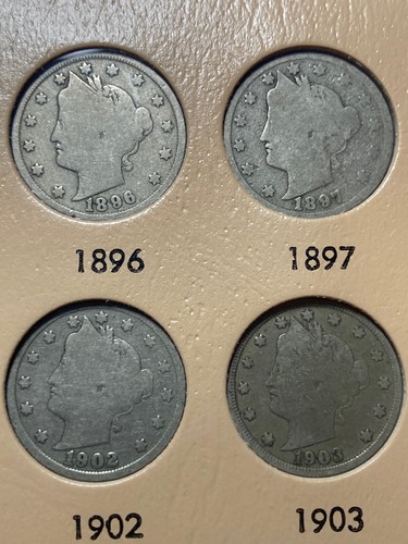 LIBERTY "V" NICKELS Complete set 33 coins+ Dansco Album (1883 in ms condition) - Picture 6 of 12