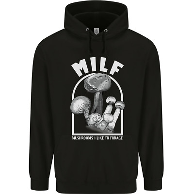 MILF Mushrooms I Like to Forage Mens 80% Cotton Hoodie