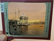 Glass Magic Lantern Slide HIX TURKEY Constantinople Istanbul ORTAQUAY MOSQUE