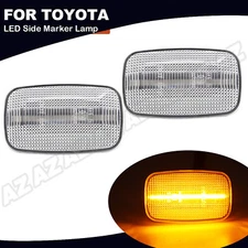 2PCS Amber LED Side Fender Marker Light Lamp for Toyota Land Cruiser Camry 70 80
